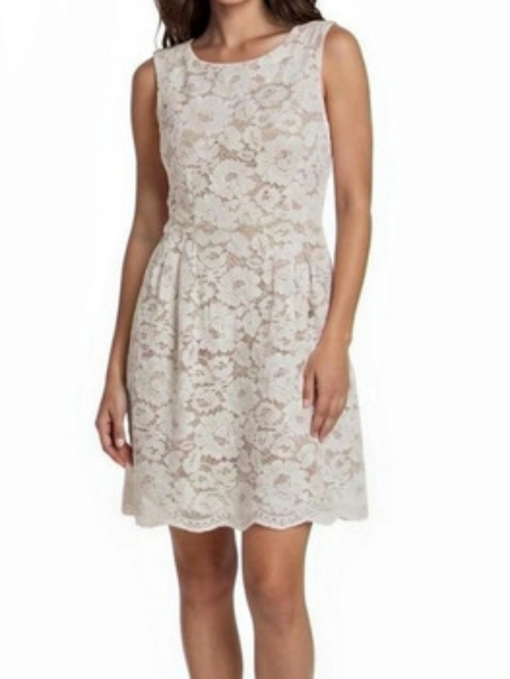 Vince Camuto Floral Lace Mini Dress in Cream Like New